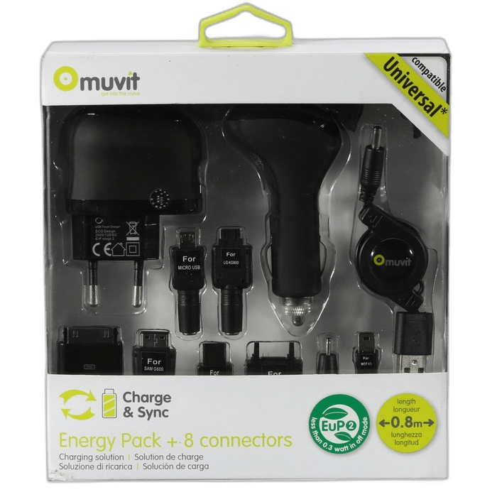 PACK MUVIT RECHARGE VOITURE + 8 ADAPTATEURS