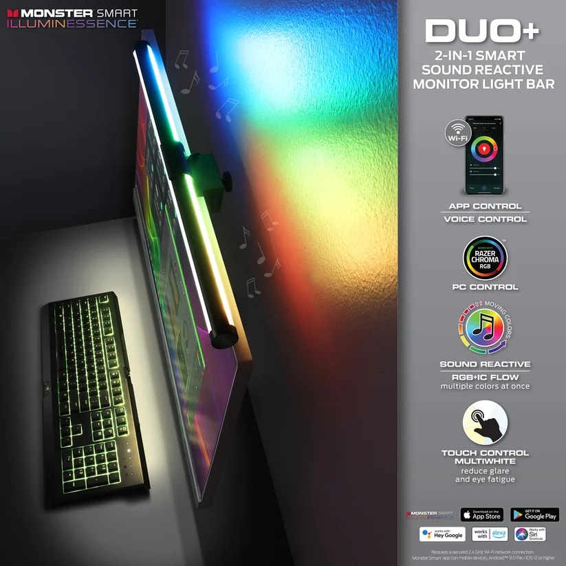 MONSTER ILLUMINESCENCE DUO + SOUND REACTIVE MONIT LIGHT - Couleur Or