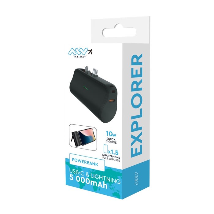 POWERBANK MY WAY 5K 2IN1 USB C LIGHT