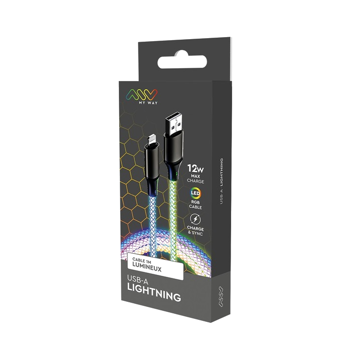 CABLE LUMINEUX MY WAY USB C - LIGHTNING