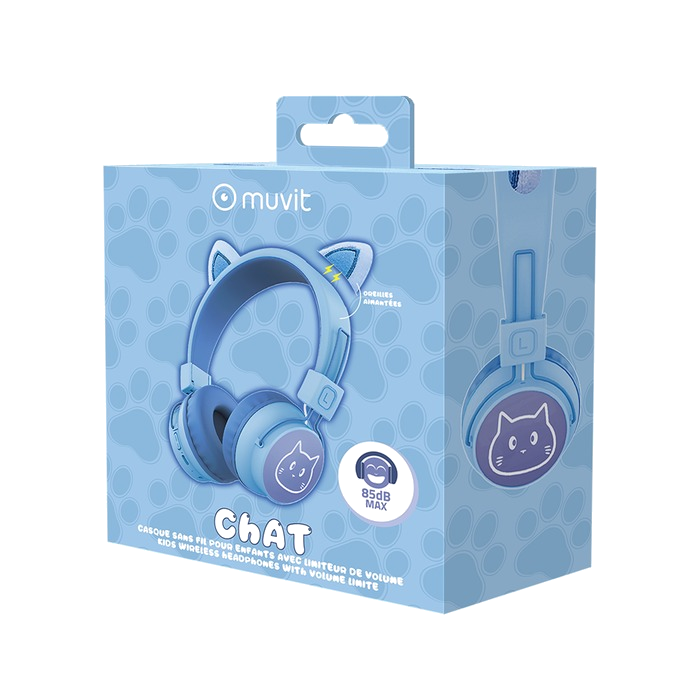 CASQUE SANS FILS ENFANTS MUVIT CHAT - Couleur Standard