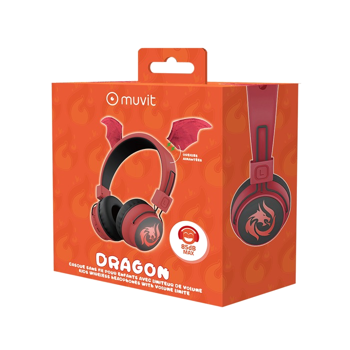 CASQUE SANS FILS ENFANTS MUVIT DRAGON - Couleur Standard