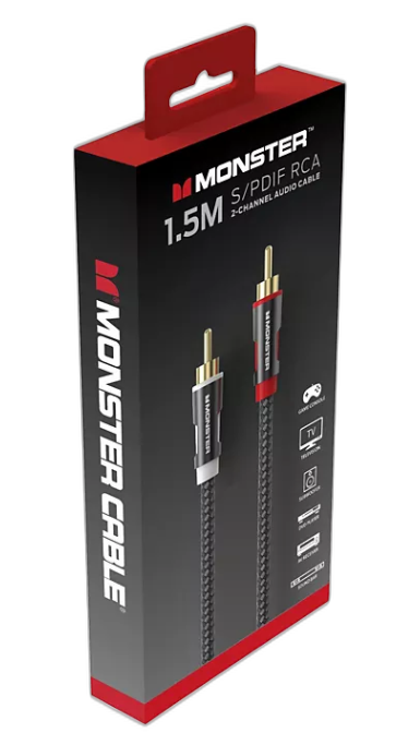 MONSTER CABLE ESSENTIAL RCA/RCA M/M 1.5M - Couleur Noir