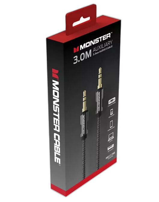 MONSTER CABLE ESSENTIAL JACK 3.5 M/M 1.5M - Couleur Noir