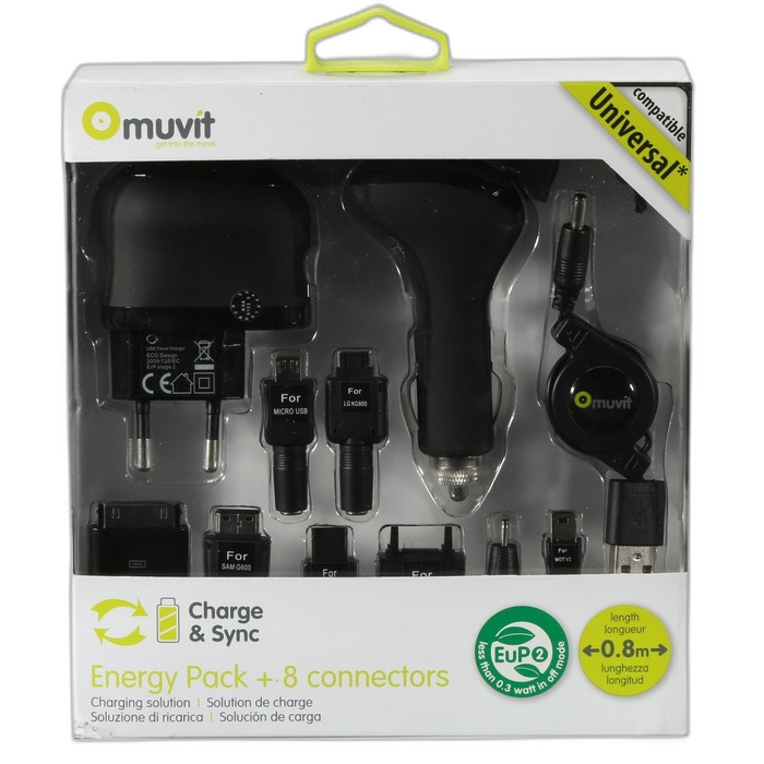 PACK MUVIT RECHARGE VOITURE + 8 ADAPTATEURS