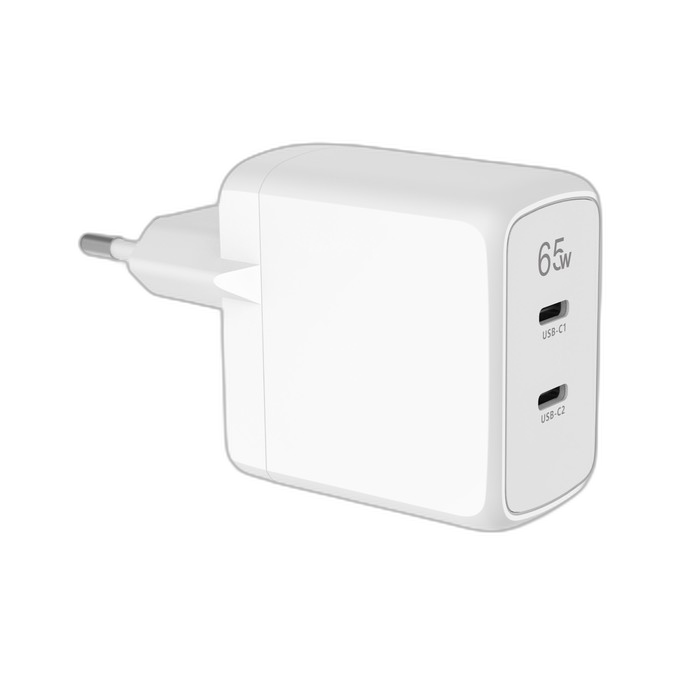 CHARGEUR TIGER POWER GAN 65W 2 USB C - Couleur Blanc