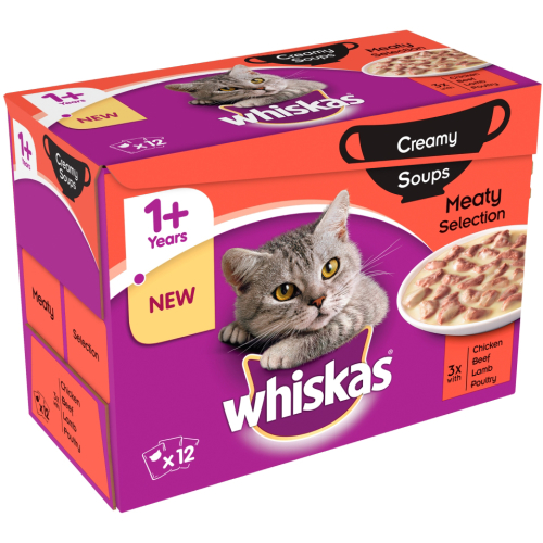 Whiskas 1 Creamy Soup Meaty Selection Adult Cat Food From £536