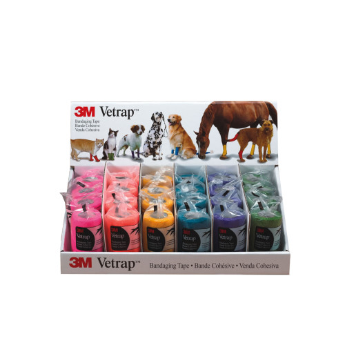 3M Vetrap Bandage Display 24 Pack Bright