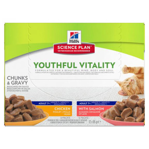 Hills Science Plan Feline Youthful Vitality 7+ Multipack Wet Pouches