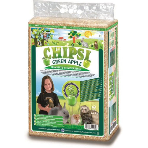 Chipsi Green Apple Wood Shavings for Small Pets
