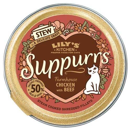 Lilys Kitchen Suppurrs Farmhouse Chicken with Beef Stew Wet Cat Food