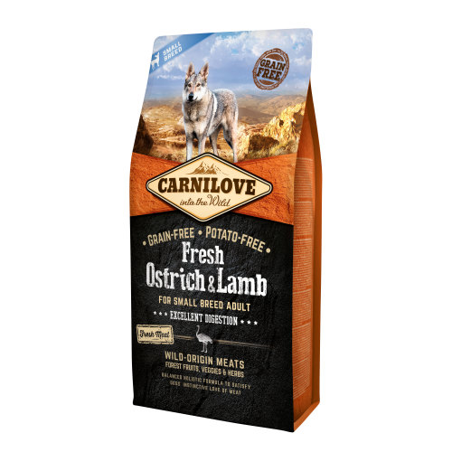 Carnilove Fresh Ostrich & Lamb Adult Small Breed Dog Food