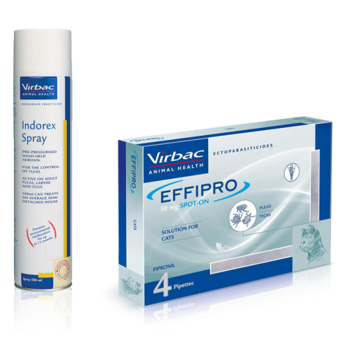 Virbac Effipro & Indorex Cat Flea Treatment Bundle