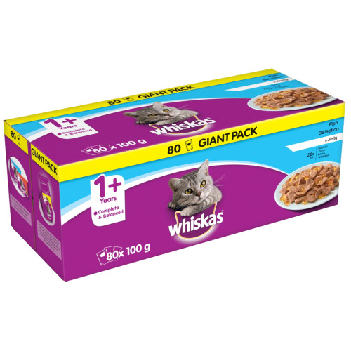 Whiskas 1+ Fishermans Choice Adult Cat Food Pouches