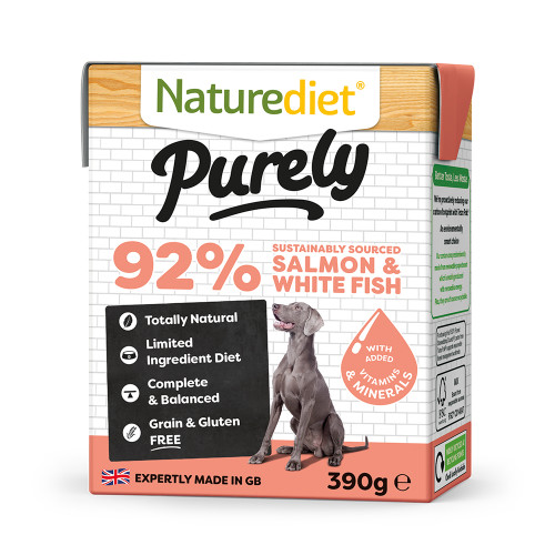 Naturediet Purely Sustainably Sourced Salmon & Whitefish Wet Adult Dog Food Trays