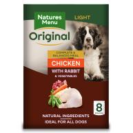 Natures Menu Light Chicken & Rabbit Adult Dog Food Pouches 300g x 8