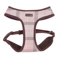Barbour Dog Harness in Taupe & Pink Tartan Small
