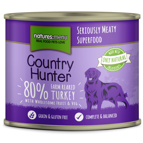 Natures Menu Country Hunter Farm Reared Turkey Adult Dog Food Cans