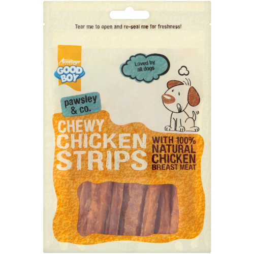 Good Boy Pawsley & Co Chewy Chicken Strips Dog Treats