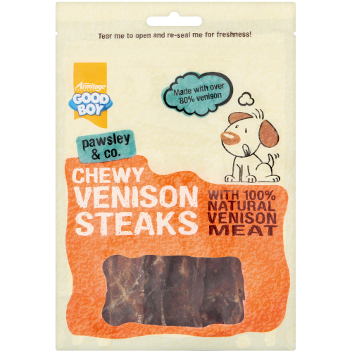 Good Boy Pawsley & Co Chewy Venison Steaks Dog Treats