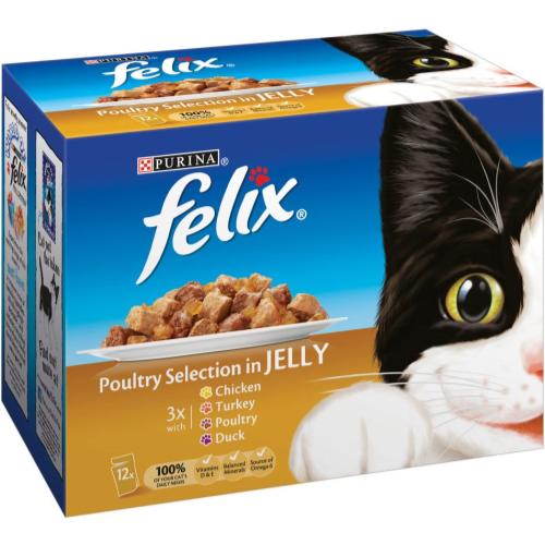 Felix Poultry Selection In Jelly Pouch Cat Food