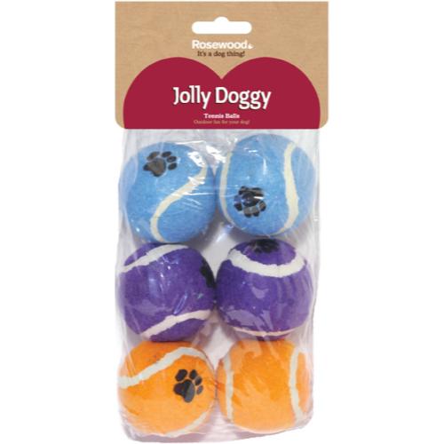 Rosewood Jolly Doggy Tennis Balls Dog Toy