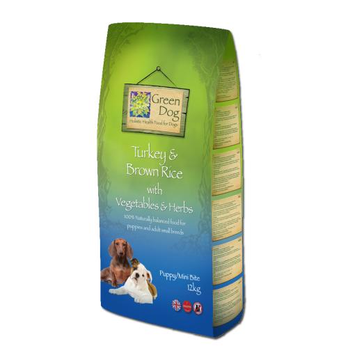 Greendog Mini Bite Turkey & Brown Rice Dry Puppy Food