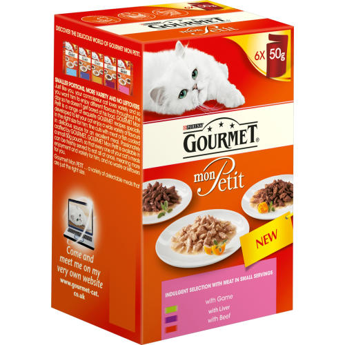 Gourmet Mon Petit Meat Selection Pouches Adult Cat Food