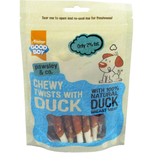 Good Boy Pawsley & Co Chewy Twists with Duck Dog Treats