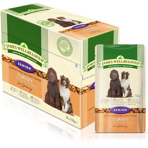 James Wellbeloved Turkey & Rice Senior Dog Pouches