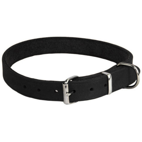 Earthbound Black Leather Dog Collar