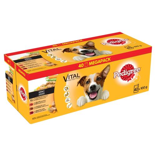 Pedigree Mixed Selection in Gravy Wet Adult 1+ Dog Food Pouches