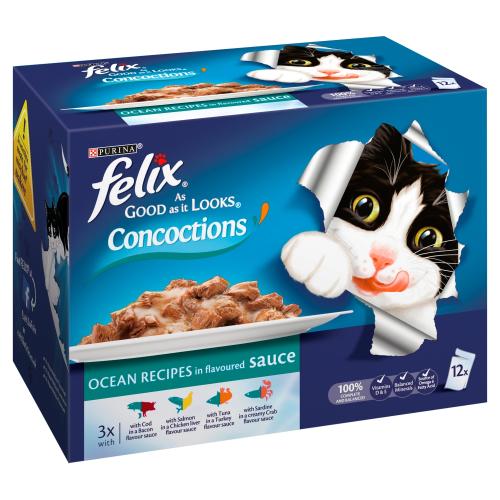 Felix As Good As It Looks Concoctions Ocean Recipes Adult Cat Pouches