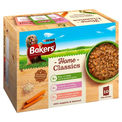 Bakers Home Classics Lamb, Turkey & Salmon Adult Dog Pouches