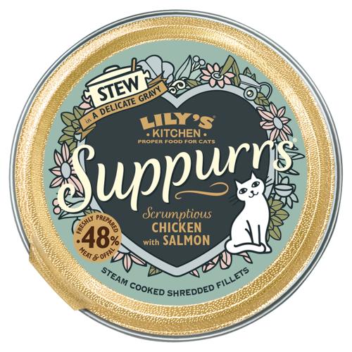 Lilys Kitchen Suppurrs Scrumptious Chicken with Salmon Stew Wet Cat Food