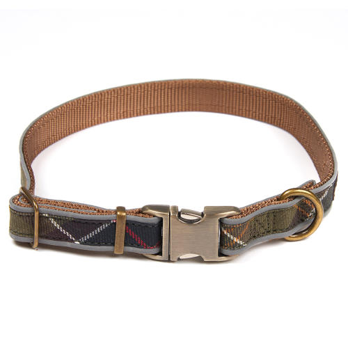 barbour reflective tartan dog collar