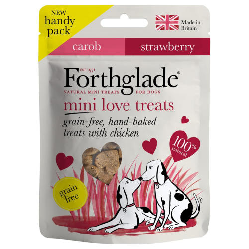 Forthglade Grain Free Hand Baked Chicken, Strawberry & Carob Mini Love Dog Treats