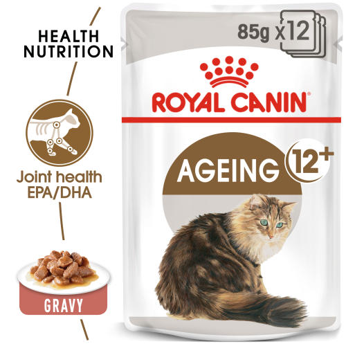 Royal Canin Ageing 12+ Adult Senior In Gravy Wet Cat Food Pouches