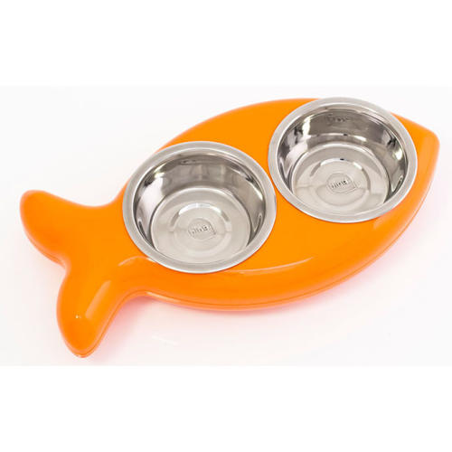 Hing The Fish Cat Bowl in Orange