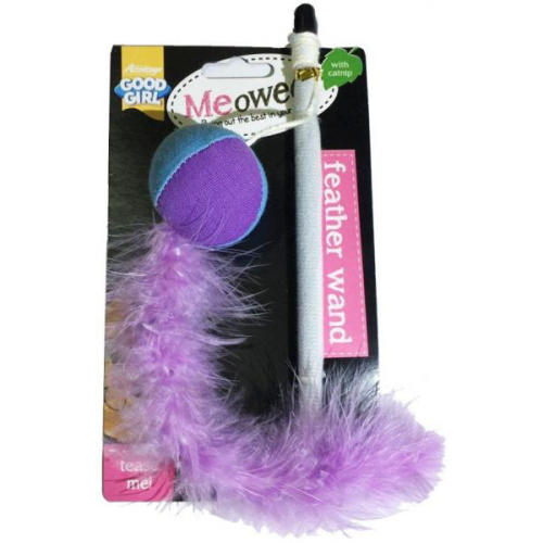 Good Girl Meowee Feather Teaser Wand Cat Toy