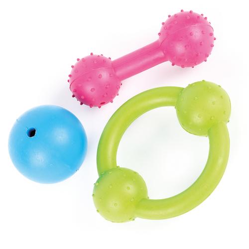 The Happy Pet Rubber Multipack of 3 Dog Toy