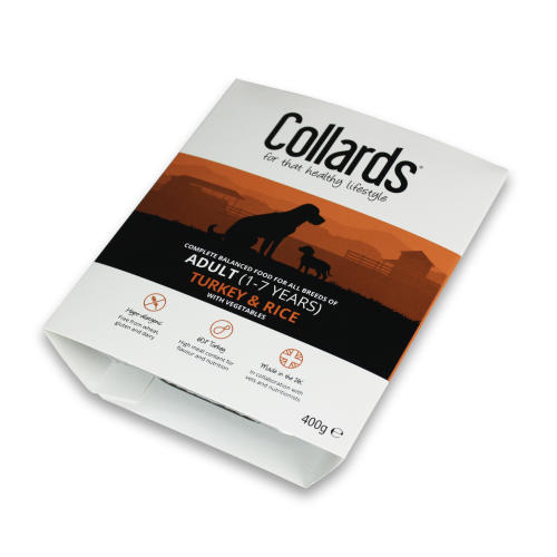 Collards Adult Turkey Rice & Veg Wet Dog Food Trays