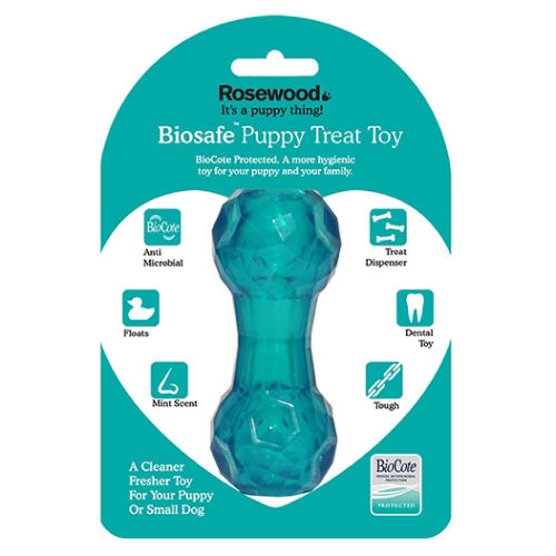 Rosewood BioSafe Dumbbell Puppy Treat Toy