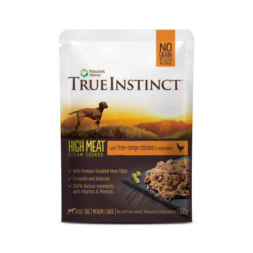 True Instinct High Meat Fillets Free Range Chicken Adult Wet Dog Food Pouches