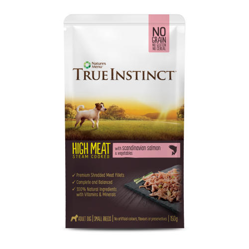 True Instinct High Meat Fillets Chicken with Salmon Small Breed Adult Wet Dog Food Pouches