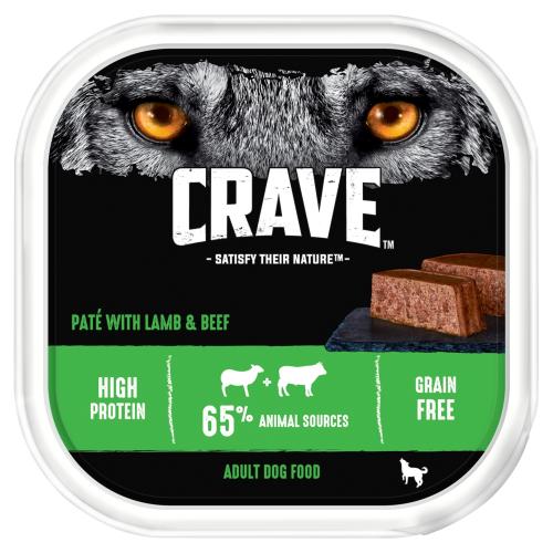 CRAVE Lamb & Beef Wet Adult Dog Food Trays