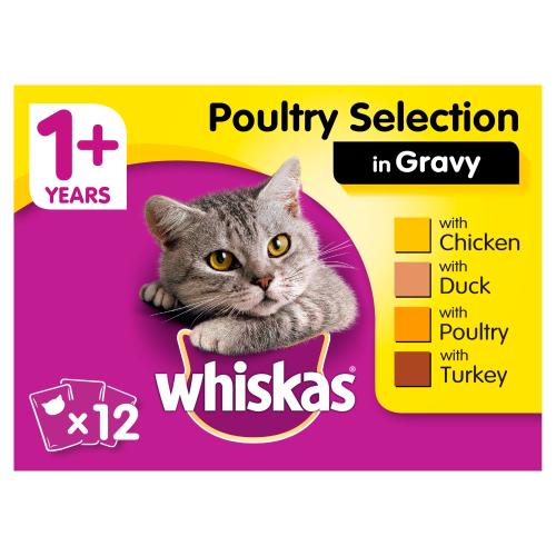 Whiskas Pouch Poultry Selection in Gravy Adult Cat Food