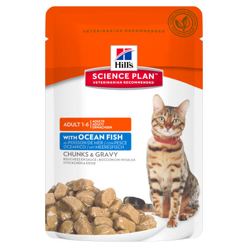 Hills Science Plan Adult Ocean Fish Pouches Wet Cat Food