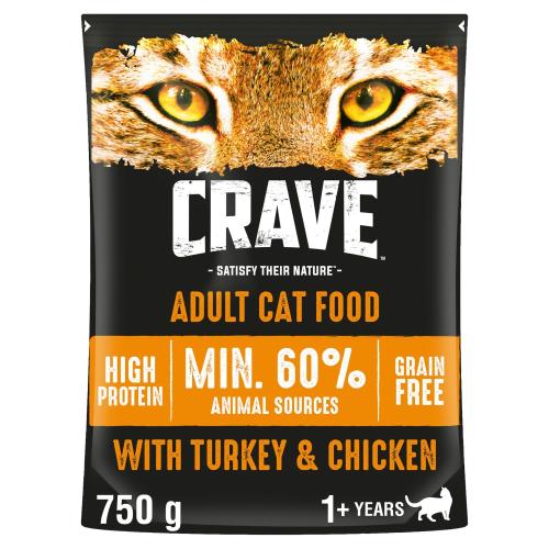 CRAVE Turkey & Chicken Dry Adult Cat Food