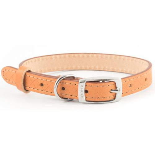 Ancol Diamond Leather Tan Dog Collar